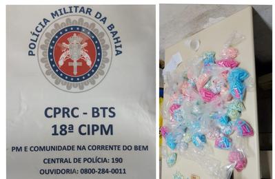 18ª CIPM apreende 53 mil reais em pinos com cocaína