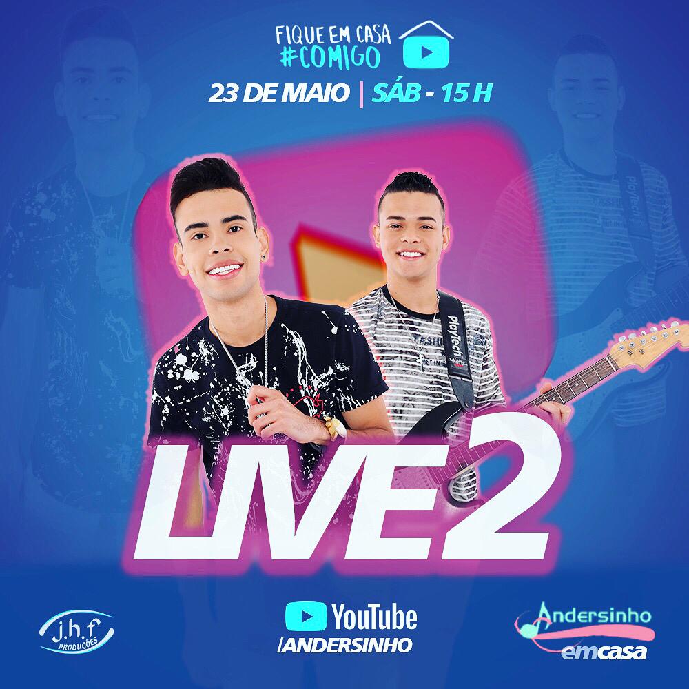 Segunda live do cantor Andersinho acontecerá  no dia 23 de maio