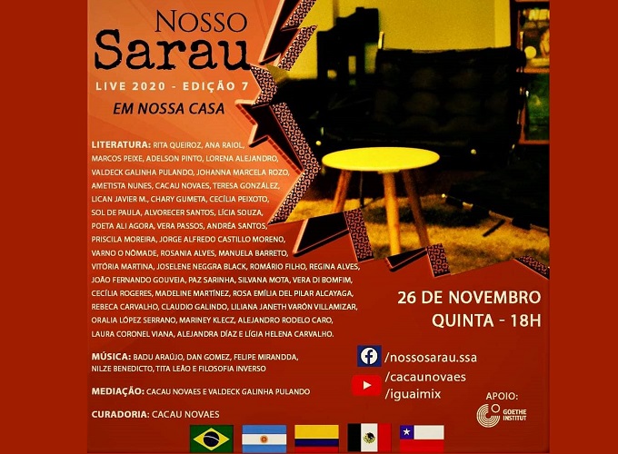 Poesias, contos, músicas e performances em mais uma edição internacional do Nosso Sarau