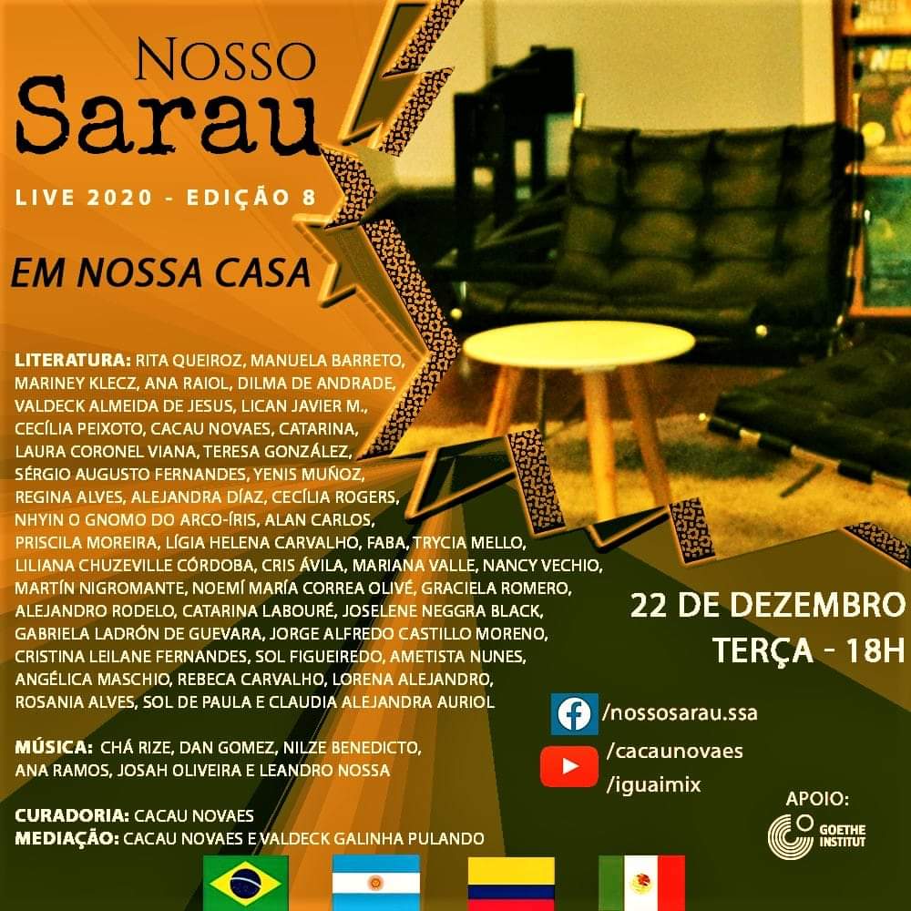 Brasil, Argentina, Colômbia e México, na última edição deste ano do Nosso Sarau