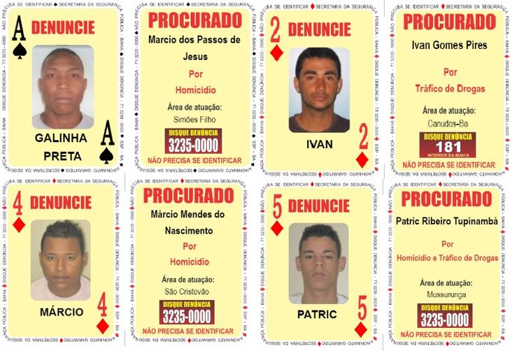 Quarteto é inserido no Baralho do Crime da SSP