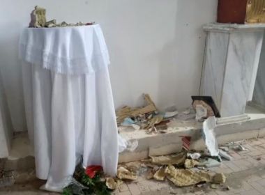 Antônio Gonçalves: Homem é preso após destruir imagens de altar de igreja