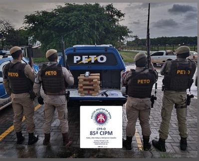 Dezenove quilos de maconha são encontrados pela 85ª CIPM