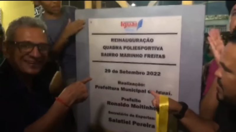 Iguaí: Reinauguração da quadra do Marinho Feitas aconteceu ontem (29)