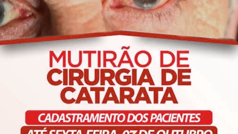 Iguaí: Aberto cadastramento para realização de Cirurgia de Catarata