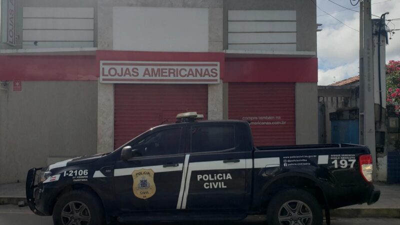 Iguaí: Lojas Americanas é assaltada