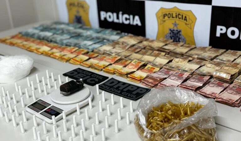 Ação da Polícia Civil em Tancredo Neves apreende R$ 180 mil e um quilo de cocaína