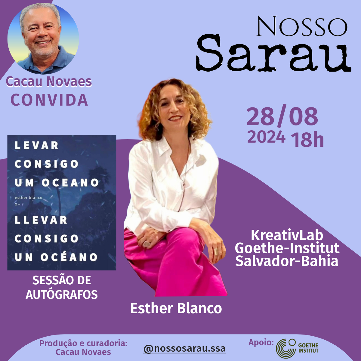 Esther Blanco é a escritora do Nosso Sarau de agosto